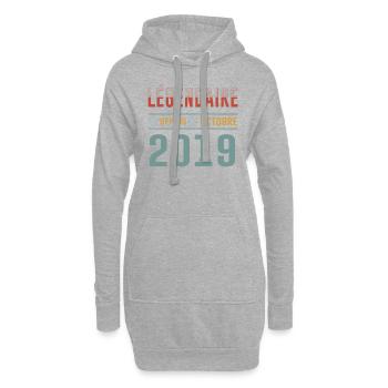 Légendaire Depuis Octobre 2019 Anniversaire - Sweat-shirt à capuche long Femme - gris chiné - Devant