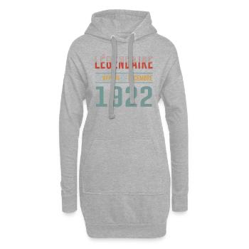 Légendaire Depuis Décembre 1922 Anniversaire - Sweat-shirt à capuche long Femme - gris chiné - Devant