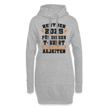 Pensionär 2025 Geschenk Pensionierung Geschenkidee - Hoodie-Kleid - Grau meliert - Vorne