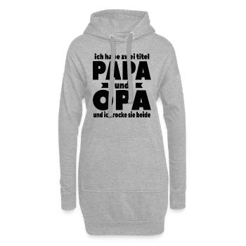Ich Habe Zwei Titel Papa Und Opa - Hoodie-Kleid - Grau meliert - Vorne