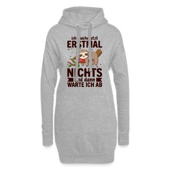Ich Mach Jetzt Erstmal Nichts - Hoodie-Kleid - Grau meliert - Vorne