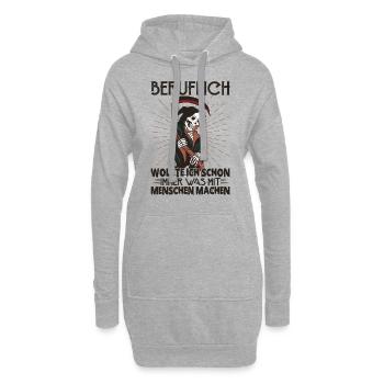 Wollte Etwas Mit Den Menschen Machen - Hoodie-Kleid - Grau meliert - Vorne