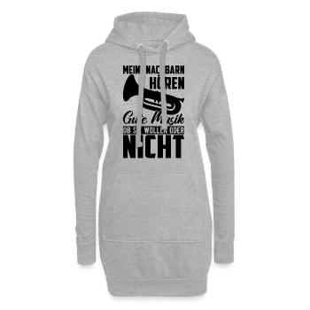 Trumpet Meine Neighbours Hörern Musik Trumpeter - Hoodie-Kleid - Grau meliert - Vorne