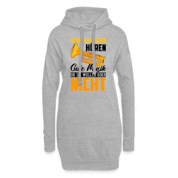 Trumpet Meine Neighbours Hörern Musik Trumpeter - Hoodie-Kleid - Grau meliert - Vorne