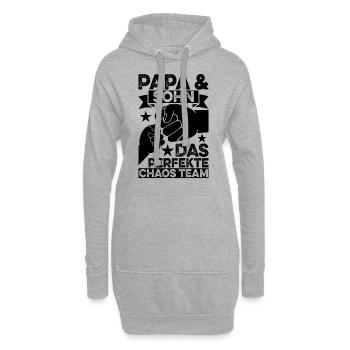 Papa Und Sohn Das Perfekte Chaos Team - Hoodie-Kleid - Grau meliert - Vorne