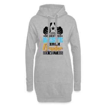 So Sieht Der Beste Kleine Bruder Der Welt Aus - Hoodie-Kleid - Grau meliert - Vorne