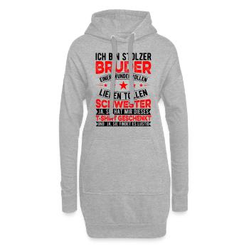 Funny Brother Sister Birthday Christmas Gift Idea - Hoodie-Kleid - Grau meliert - Vorne