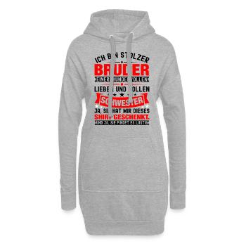 Ich Bin Stolzer Bruder Einer Wonderful Schwester - Hoodie-Kleid - Grau meliert - Vorne