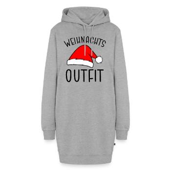 Viehnachts Outfit - Hoodie-Kleid - Grau meliert - Vorne