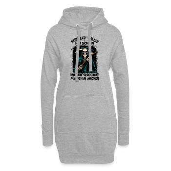 Beruflich Wollte Ich Schon Immer Was Mit Menschen - Hoodie-Kleid - Grau meliert - Vorne