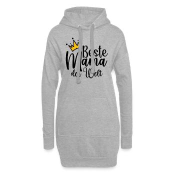 Beste Mama Der Welt - Hoodie-Kleid - Grau meliert - Vorne