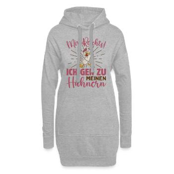 Mir Reichts Ich Geh Zu Meinen Hühnern - Hoodie-Kleid - Grau meliert - Vorne
