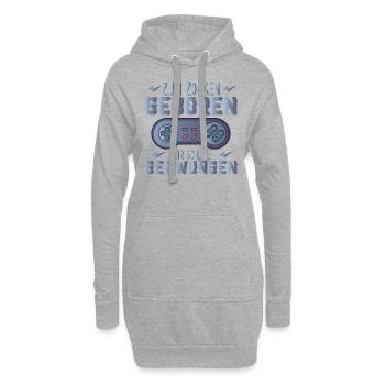 Zum Zocken Geboren Zur Schule Gezwungen - Hoodie-Kleid - Grau meliert - Vorne