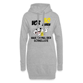 Vor 50 Jahren War Ich Mal Der Schnellste - Hoodie-Kleid - Grau meliert - Vorne