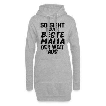 So Sieht Die Beste Mama Der Welt Aus - Hoodie-Kleid - Grau meliert - Vorne