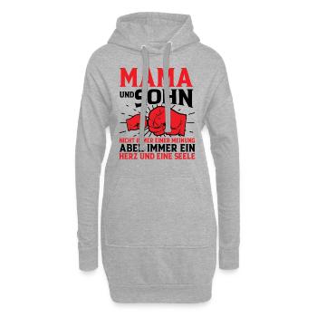 Mama Und Sohn - Hoodie-Kleid - Grau meliert - Vorne
