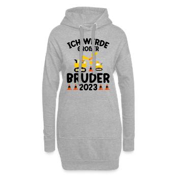 Ich Werde Großer Bruder 2023 - Hoodie-Kleid - Grau meliert - Vorne