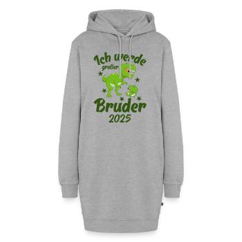 Ich Werde Großer Bruder 2025 - Hoodie-Kleid - Grau meliert - Vorne