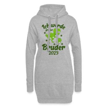 Ich Werde Großer Bruder 2023 - Hoodie-Kleid - Grau meliert - Vorne