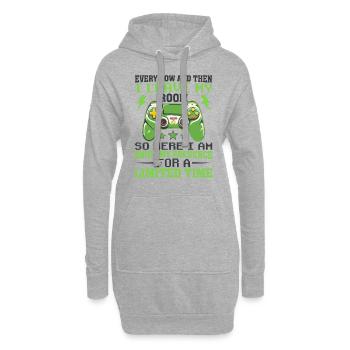 Lustiges Spielen ab und zu verlasse ich mein Zimmer - Hoodie-Kleid - Grau meliert - Vorne