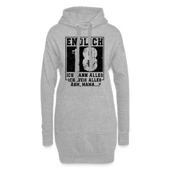 18th Birthday Boy Girl 18 Years Funny Gift - Hoodie-Kleid - Grau meliert - Vorne