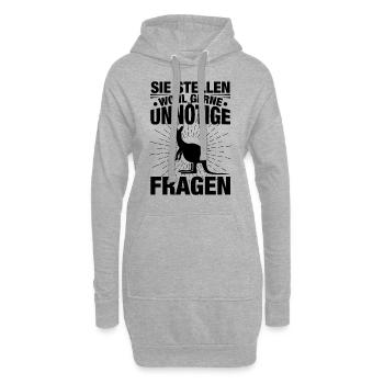 Sie Stellen Wohl Gerne Unnötige Fragen - Hoodie-Kleid - Grau meliert - Vorne