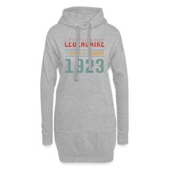 Légendaire Depuis Février 1923 Anniversaire - Sweat-shirt à capuche long Femme - gris chiné - Devant