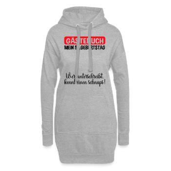 50. Geburtstag Gästebuch Lustiges Party Outfit - Hoodie-Kleid - Grau meliert - Vorne