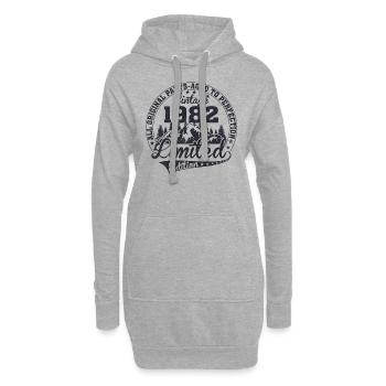 Cadeau d’anniversaire original né en 1982 - Sweat-shirt à capuche long Femme - gris chiné - Devant