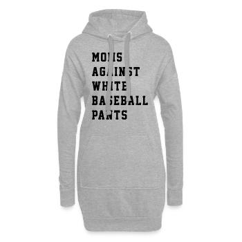 Mütter gegen weiße Baseballhosen Lustiger Baseball - Hoodie-Kleid - Grau meliert - Vorne