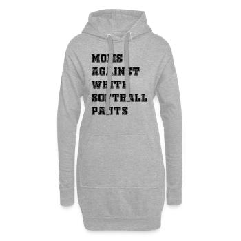 Mamans contre le pantalon de softball blanc drôle de softball - Sweat-shirt à capuche long Femme - gris chiné - Devant
