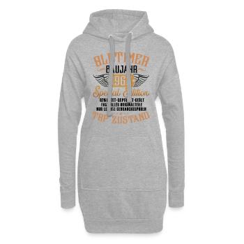 Oldtimer Baujahr 1966 geboren Geburtstag Spruch - Hoodie-Kleid - Grau meliert - Vorne