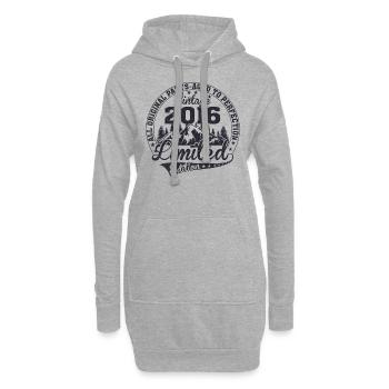 Born 2016 Vintage Retro Anniversary - Hoodie Dress - heather grey - Front