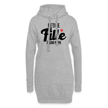 Petite fille à son Papa - cadeau Naissance Enfant - Sweat-shirt à capuche long Femme - gris chiné - Devant
