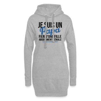 Papa fier fille cadeau - Sweat-shirt à capuche long Femme - gris chiné - Devant