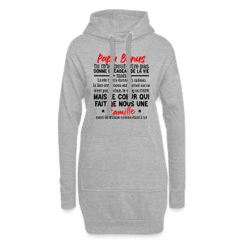 Papa bonus TU NE M’AS PEUT-ÊTRE PAS DONNE LE CADEA - Sweat-shirt à capuche long Femme - gris chiné - Devant