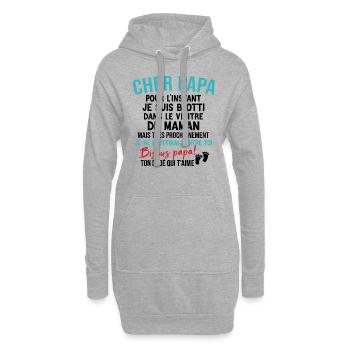 Annonce de grossesse originale pour futur papa - Sweat-shirt à capuche long Femme - gris chiné - Devant