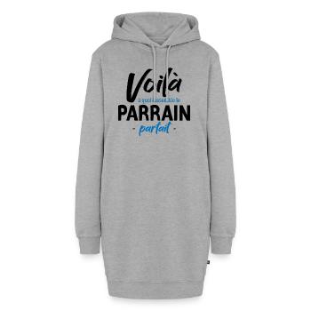 Parrain parfait cadeau demande parrain humour - Sweat-shirt à capuche long Femme - gris chiné - Devant