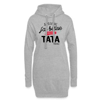 Bêtise Avec Ma Tata Préférée - Sweat-shirt à capuche long Femme - gris chiné - Devant