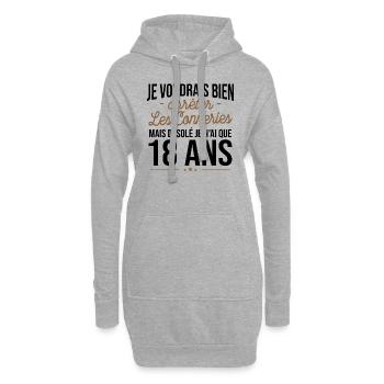 Arrêter Les Conneries À 18 Ans - Sweat-shirt à capuche long Femme - gris chiné - Devant