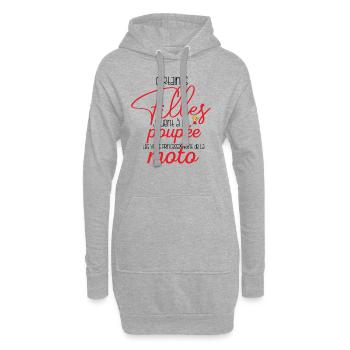 Princesses En Moto - Sweat-shirt à capuche long Femme - gris chiné - Devant