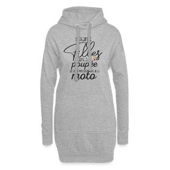 Princesses Motardes Authentiques - Sweat-shirt à capuche long Femme - gris chiné - Devant