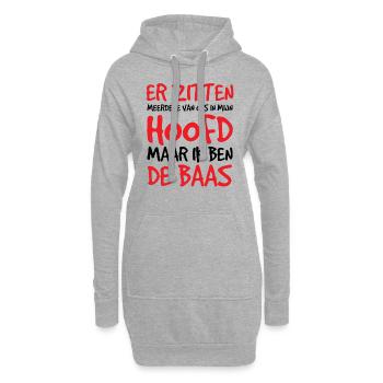 Meerdere stemmen in mijn hoofd maar ik ben de baas - Hoodie-Kleid - Grau meliert - Vorne