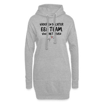 Vader en dochter voor het leven - Hoodie-Kleid - Grau meliert - Vorne