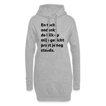 Toch praat je nog steeds - Hoodie-Kleid - Grau meliert - Vorne