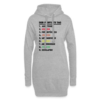 Gamer's Traumtag - Hoodie-Kleid - Grau meliert - Vorne