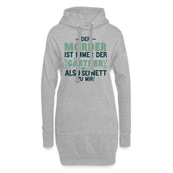 Kriminell Grün – Sei nett zum Gärtner - Hoodie-Kleid - Grau meliert - Vorne
