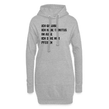 Augen-Pfeifen Spaß - Hoodie-Kleid - Grau meliert - Vorne