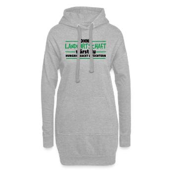 Bauerstraum - Hoodie-Kleid - Grau meliert - Vorne