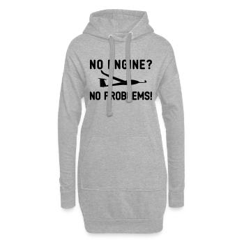 Aucun moteur No Sports planeur problème Cadeaux - Sweat-shirt à capuche long Femme - gris chiné - Devant
